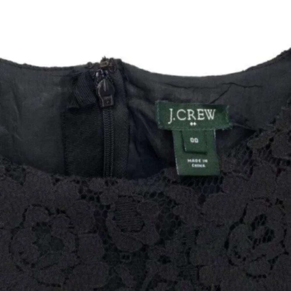 J Crew Black Floral Lace Sheath Dress